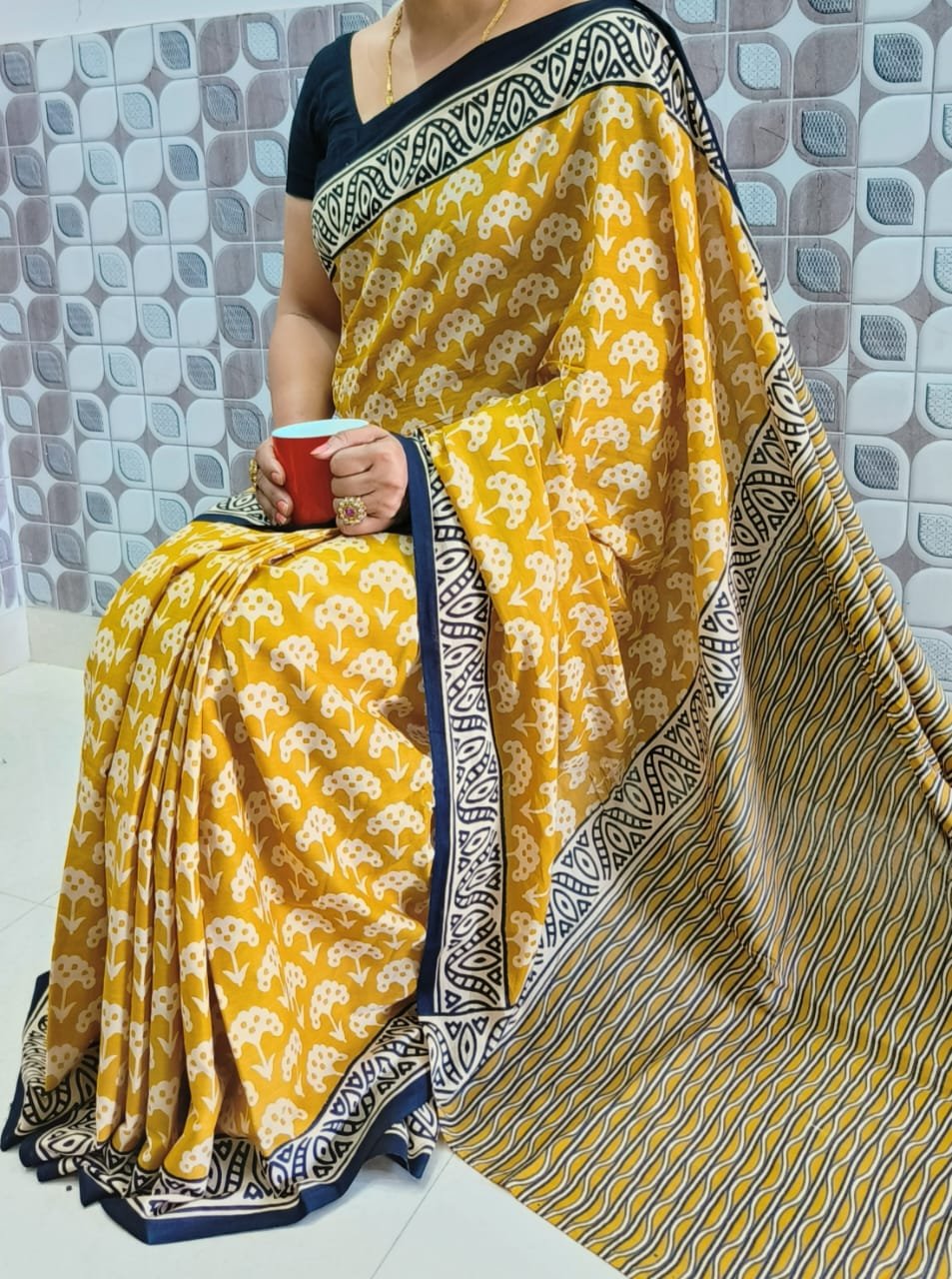 Mulmul cotton with blouse - Image 20