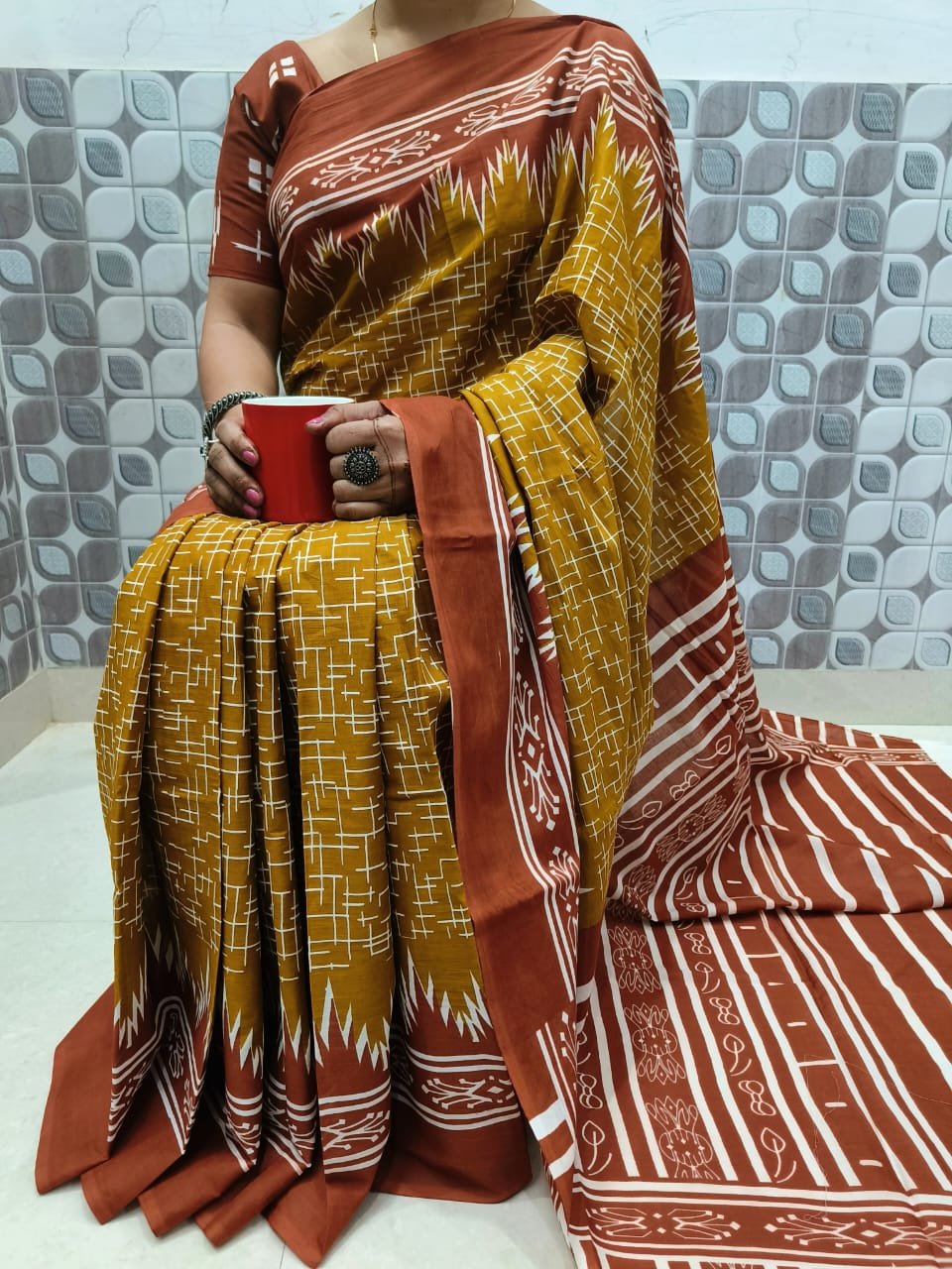 Mulmul cotton with blouse - Image 15