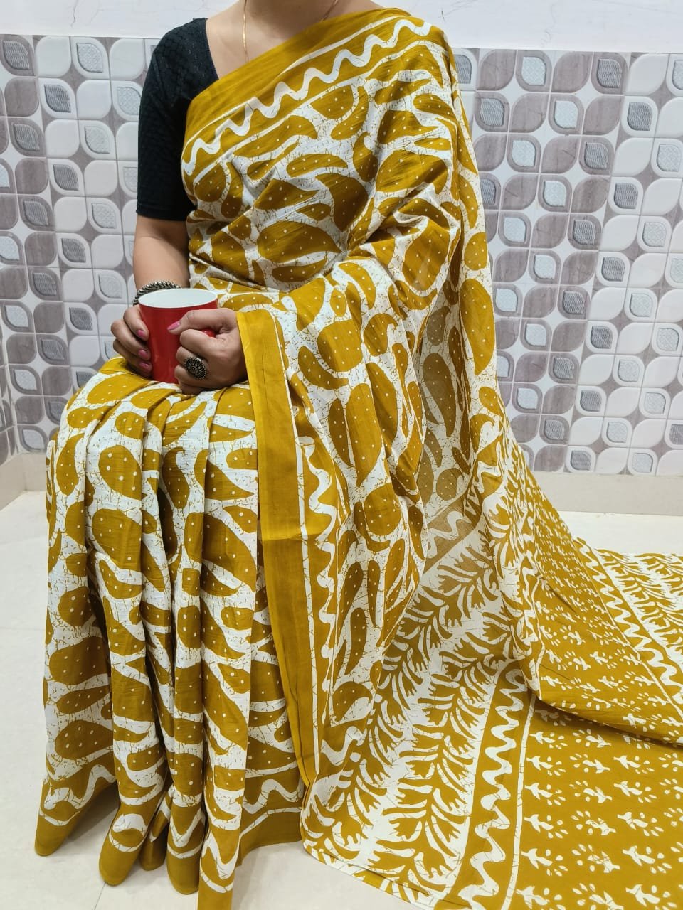 Mulmul cotton with blouse - Image 14