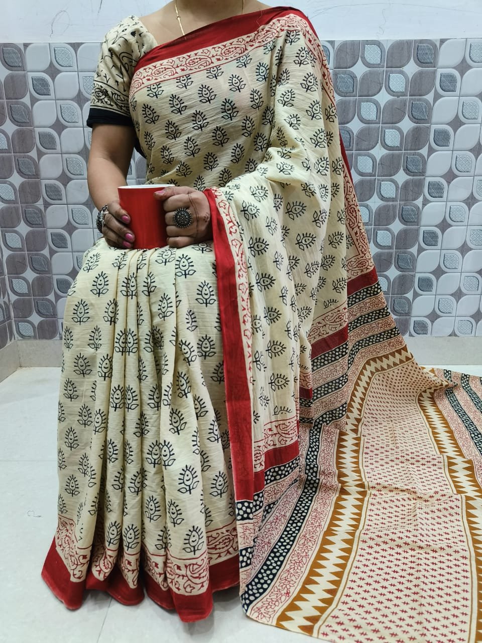 Mulmul cotton with blouse - Image 13