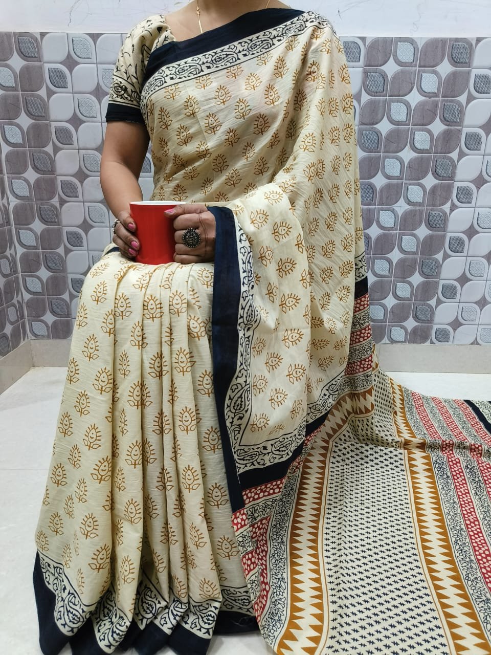 Mulmul cotton with blouse - Image 11