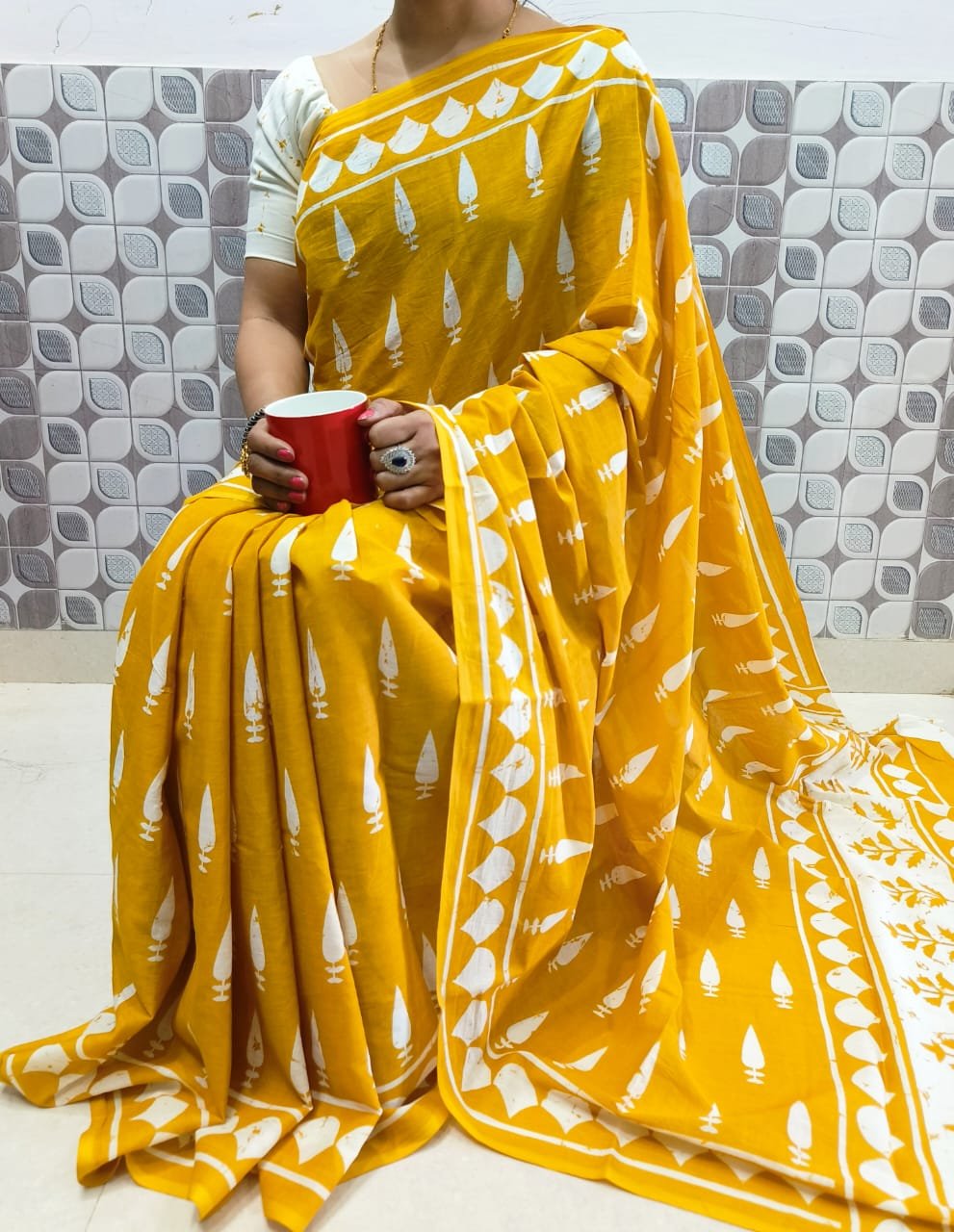 Mulmul cotton with blouse - Image 10