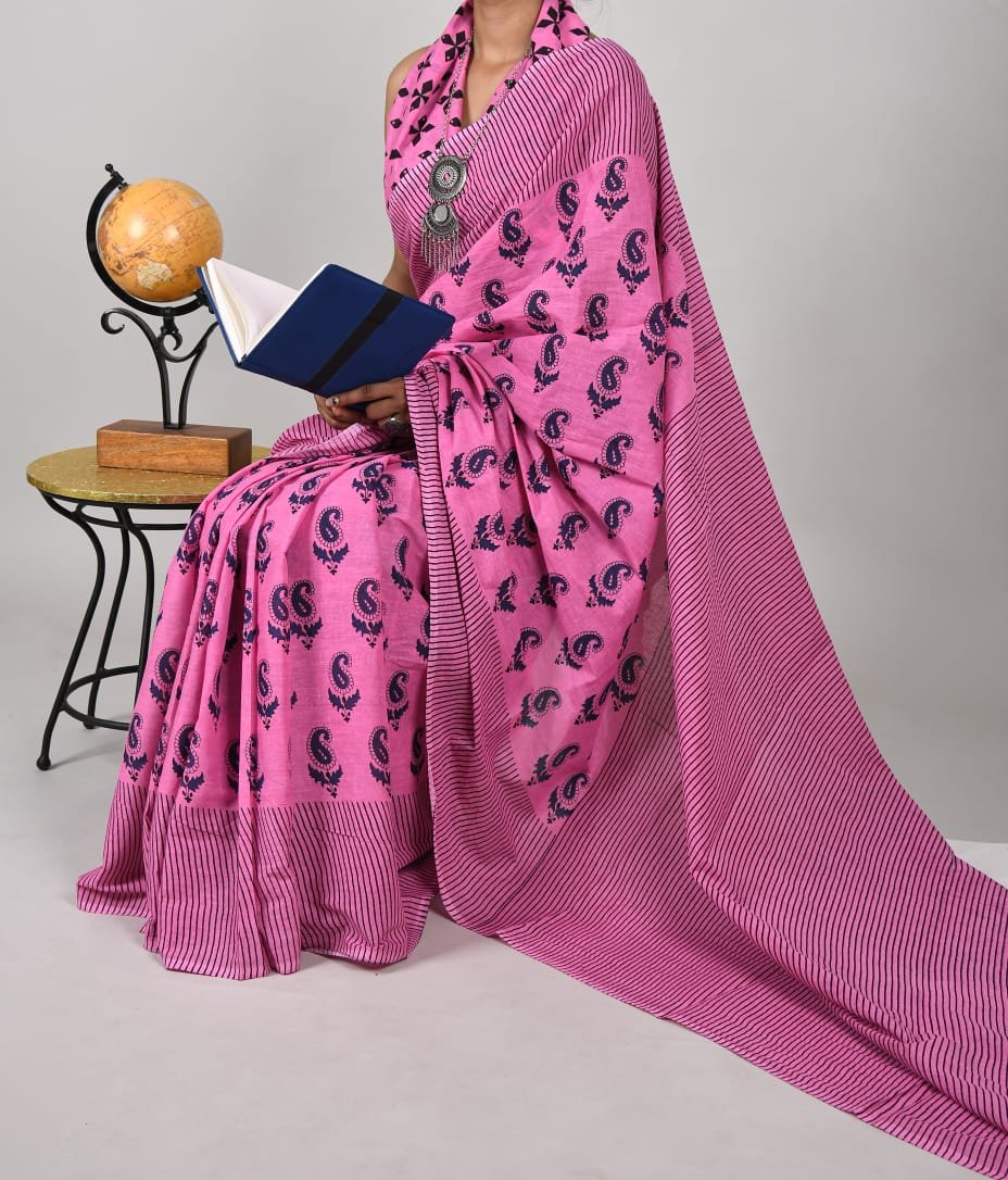 Mulmul cotton with blouse - Image 4