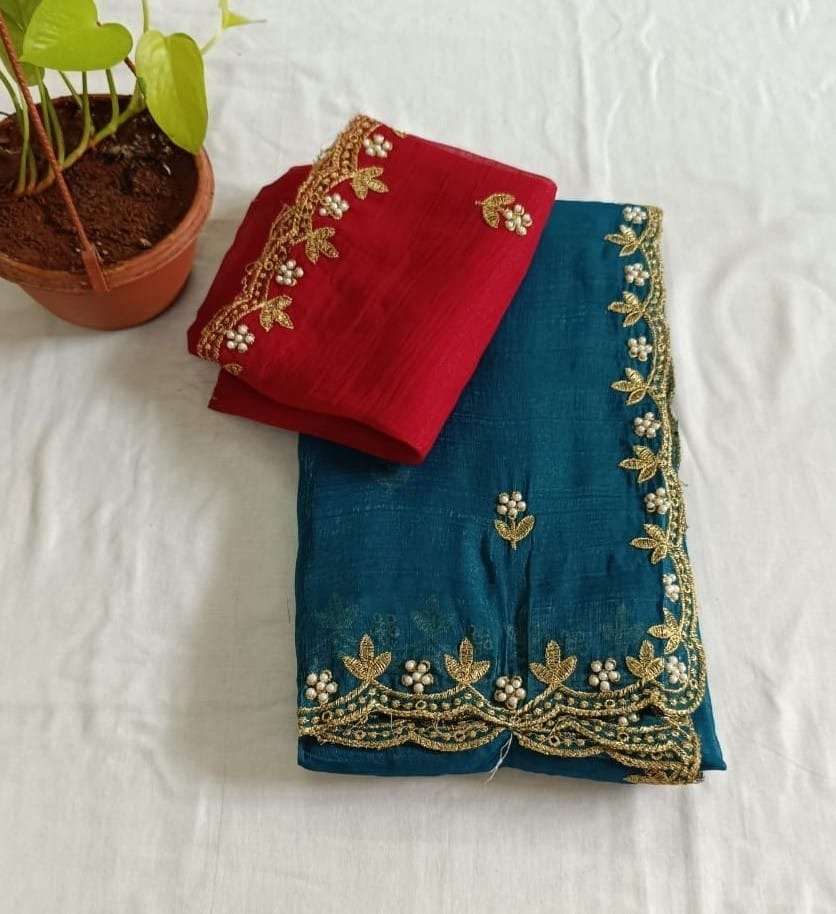 Space silk with pearl work - Image 5