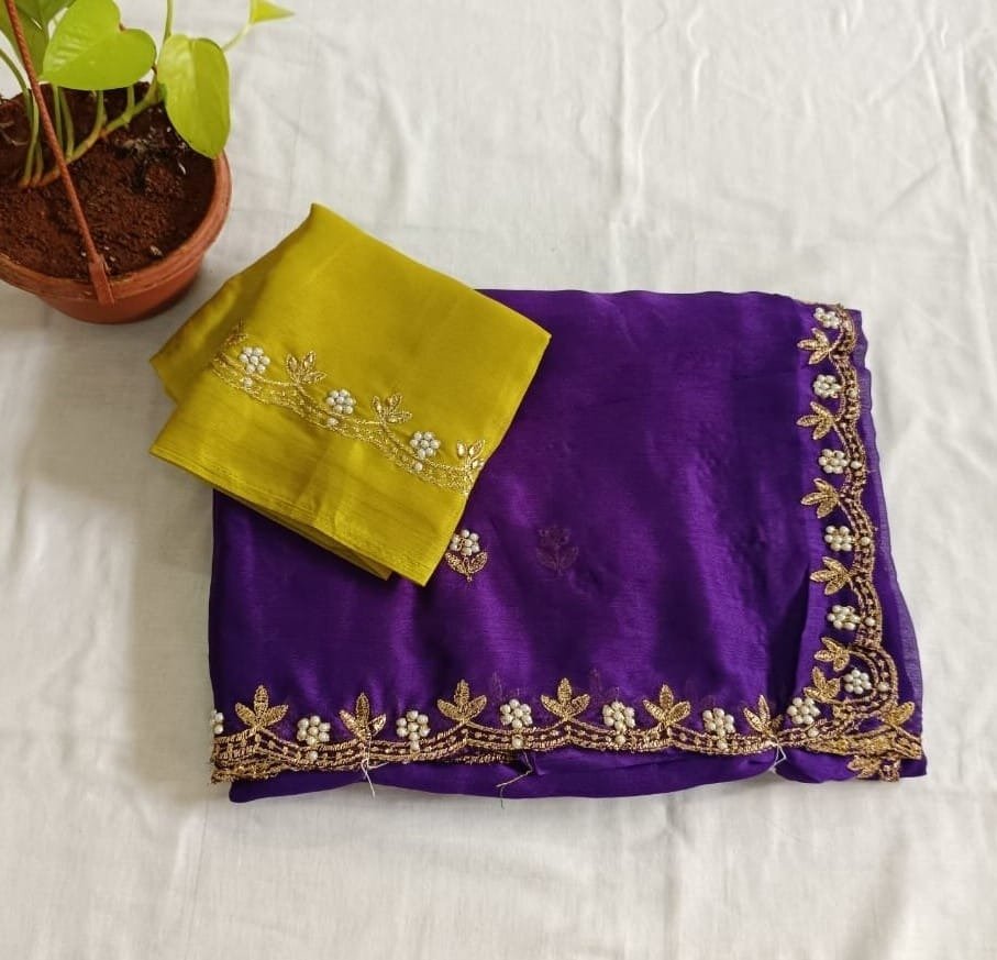 Space silk with pearl work - Image 3